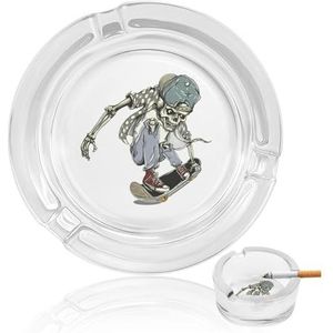 Schedel Skateboard Glas Asbak Ronde Sigaretten Asbak Herbruikbare Ash Tray Houders voor Buiten Home Office