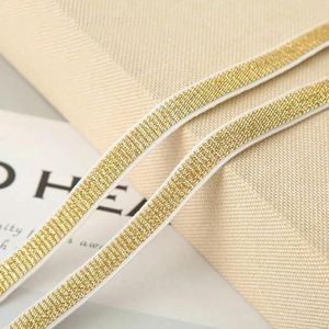 5Yards Glitter elastische spandex band goud zilver lint elastische bh-band lingerie jurk naaien DIY trim ambachtelijke riem elastisch-goud-witte rand-15MM-5meter