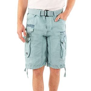 Geographical Norway PANORAMIQUE MEN - Mannen Casual Katoenen Bermuda Shorts - Mannen Sport Cargo Shorts - Ademende Chino Bermuda Shorts - Korte Shorts Normaal Comfortabel HEMELSBLAUW XXL