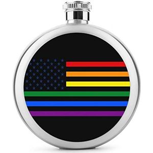 AmericaLGBT Gay Pride Regenboog Vlag Roestvrij Staal Wijnfles voor Mannen Vrouwen Fles Draagbare Drank Fles voor Bruiloft Reizen