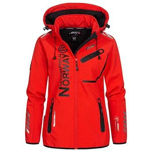 Geographical Norway Softshell-damesjack, outdoor-regenjas, sportjack, rood/zwart, XL