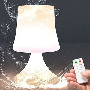 LED outdoor tafellamp draadloos met 1200 mAh batterij licht USB oplaadbare; waterdichte outdoor tafellamp met ophanging. (LED-lamp met afstandsbediening)