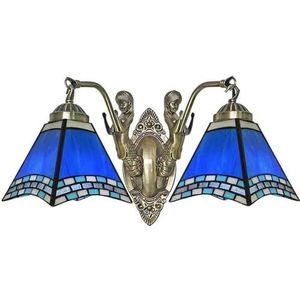 Tiffany Stijl Wandlamp, Mediterrane Glazen Wandlamp, Ingebouwde Installatie LED Spiegellamp, Geschikt Voor Woonkamer/slaapkamer/laan/bar/café É