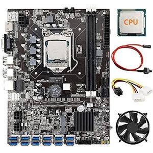 AMIUHOUN 12 GPU B75 Mijnbouw Moederbord+CPU+CPU Fan+Power Kabel+Schakelaar Kabel 12X USB3.0 (PCIE) LGA1155 DDR3 RAM SATA3.0 voor BTC/ETH