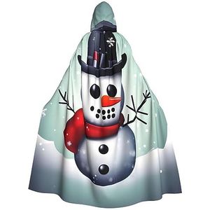SSIMOO Kerst Sneeuwpop Volwassen Party Decoratieve Cape, Volwassen Halloween Hooded Mantel, Cosplay Kostuum Cape