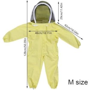 Bijenstalpak, Bijenteelt Beschermend pak Jumpsuit Imkerjas Kleding for kinderen Volwassen Full Body Anti Bijenpak Bijenteeltkleding Katoen(A M)