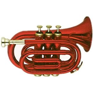 Rode Kleur Messing Body Cupronickel Kleppen Pocket Trompet Tone BB