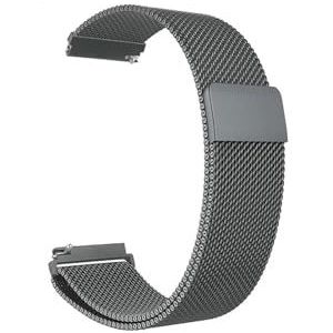 18mm 20mm 22mm metalen band geschikt for Garmin Vivoactive 3 4 4s band horloge geschikt for Venu 2 2s 3s SQ Forerunner 645 armband Milanese lus (Color : Grey, Size : 22mm)