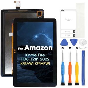 Lcd-scherm voor Amazon Kindle Fire HD8 / HD8 Plus 12e generatie 2022 display KFRAWI KFRAPWI touchscreen digitazer volledige montage vervangingsscherm met reparatiekit (zwart)
