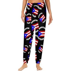 Vintage Boricua Pride Puerto Ricaanse PR vlag dames pyjama lounge broek elastische tailleband nachtkleding broek print