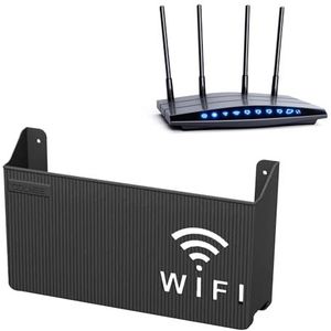 ZYEKIU Router WiFi wandmontage, opbergdoos voor wifi-router, kabelbox, modem voor wandmontage, router, WLAN-wandhouder, tv-plank voor thuis (zwart)