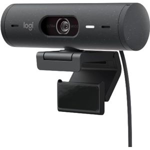 Logitech Brio 500 Full HD-webcam met automatische lichtcorrectie, showmodus, microfoons met dubbele ruisonderdrukking, grafiet