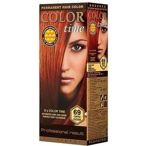 Colour Time Permanente Haarkleur Gel | Verrijkt met Royal Jelly en Vitamine C | Permanente Haarkleuring | Kleur 69 Koper Passie | 100 ML