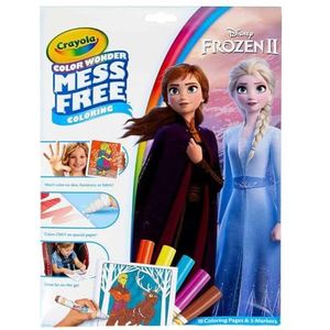 CRAYOLA Color Wonder Disney Frozen 2 kleurboek zonder chaos (inclusief 18 kleurpagina's en 5 Magic Color Wonder-markers