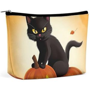 NKJJSTES Grote Capaciteit Cosmetische Tas Waterdichte Cosmetische Organizer Halloween Zwarte Katten Pompoen Cosmetische Accessoires Organizer voor Vrouwen/meisje, Halloween Zwarte Katten Pompoen, Eén