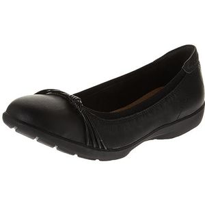 Clarks Women's Meadow Rae Ballet Flat, Black Leather, 7 Narrow