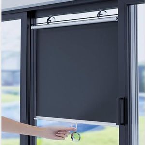 Rolgordijnen Met Zuignappen, Intrekbaar Zonnescherm Rolgordijnen, Zonwering Verduisterende Rolgordijnen, Dakraam Rolgordijnen Jaloezieën, Privacy Gordijnen,Black-45x125cm/18 * 49in