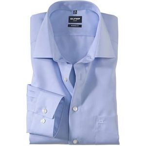 OLYMP Modern Fit overhemd, mouwlengte 7, licht blauw Strijkvrij - Maat 46