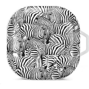 Zebra patroon oordopjes hoesje compatibel met Samsung hard shell beschermhoes wit stijl