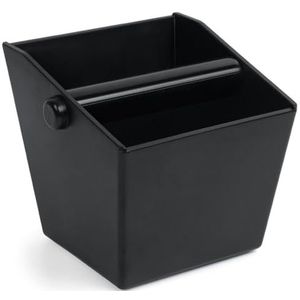 Koffie Knock Box, Koffiedik Container, Espresso Grounds Bin Knock Box, Barista Koffie Malen Bin Knock Out Box met Verwijderbare Metalen Knock Bar en Antislip Basis (Vierkant)