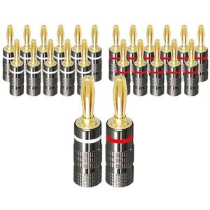 Vergulde Zuivere Koper Banaan Dubbele Schroeven Versterker Banaan Connector Jack (12 Stuks)