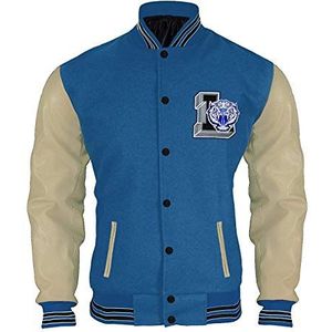 Aksah Fashion Heren 13 reden waarom jas | Liberty High School Tigers Letterman Varsity Jacket, Blauw, XL