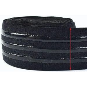 2/5/10M Zwart Wit Elastische Band 1-5cm Siliconen Antislip Rubberen Lint Ondergoed Rok Sportkleding Polser DIY Naaimateriaal-EB208-Zwart-30mm-2Meter