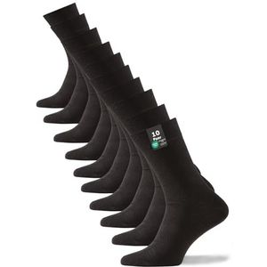 Cotton Prime Basic sokken heren en dames katoenen sokken (10 paar) klassieke sokken met katoen, zwart, wit, antraciet, blauw, kleurrijk, maten: 35-50, 10 paar zwart, 43-46 EU