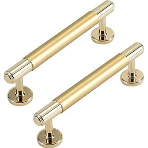 Gouden handgreep, koperen deurknop, Gouden kast handgrepen, moderne aluminium lade trekt for keukenkasten, badkamerijdelheid, slaapkamergarderobe, set van 2 (gatafstand 320 mm)(Hole distance 96mm)