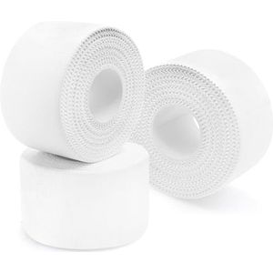 Kinesiologie Tape Sport (3 rollen x 10 m), elastische sporttape van katoen, zelfklevende tape voor spieren en gewrichten, 3,8 cm breed (wit)