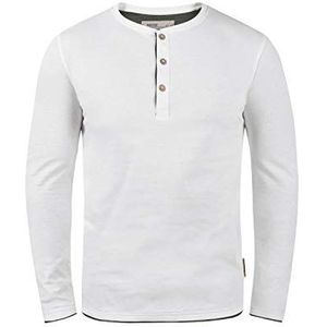 Indicode IDGifford shirt met lange mouwen voor heren, met Grandad-hals, Off-White (002), M