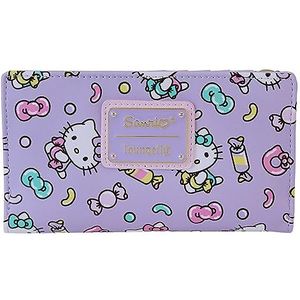 Loungefly Sanrio Hello Kitty Sweets All-Over-Print Flap Portemonnee, Paars