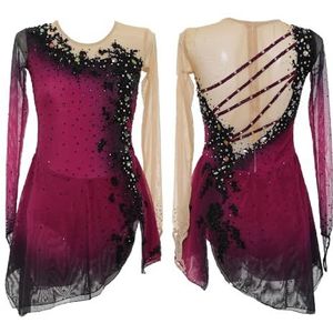 Kunstschaatsjurk For Meisjes, Schaatskostuums Met Rits Op De Rug For Showteamdanskleding(4XL)