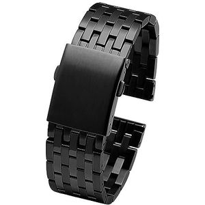 EDVENA Roestvrijstalen Horlogeband Compatibel Met Diesel DZ4316 DZ7395 7305 4209 4215 Heren Metaal Massief Pols Horlogeband Armband 24mm 26mm 28mm 30mm (Color : B Black, Size : 28mm)
