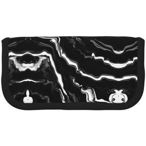 gopoo Zwart Wit Marmeren Print Leuke Canvas Potlood Pouch - Georganiseerde Opslag voor Reizen & Dagelijks Gebruik Etui, Make-up Pouch