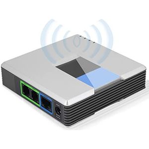 Zerone VOIP Gateway Dual Ports SIP V2 Protocol Fax Internet Phone Adapter met RJ 45 kabel EU-stekker)