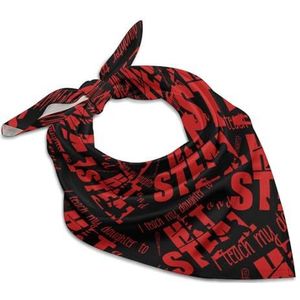 I Teach My Kids to Hit And Steel Soft Square Silk Neck Head Sjaal Haaraccessoires Mode Sjaals voor Vrouwen Gift 63,5 cm x 63,5 cm