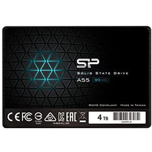 SP Silicon Power Silicon Power SSD 3D NAND A55 SLC-cacheprestatieverbetering van 4 TB SATA III 2,5 inch interne solid-state drive van 7 mm (0,28 inch) (SP004TBSS3A55S25)