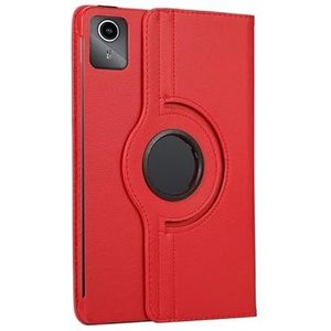 360 Graden Roterende Folio PU Lederen Tablet Case Geschikt for Lenovo Xiaoxin Pad 2024 TB331FC 11 inch Stand Case(Red)