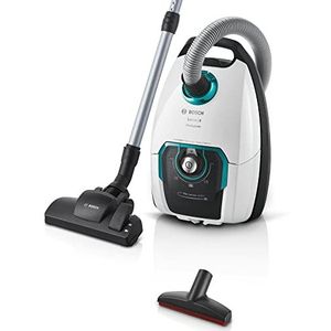 Bosch Stofzuiger met zak serie 8 BGL8XHYG, vloerstofzuiger, ideaal voor mensen met allergieën, hygiënefilter, 10 jaar motorgarantie, XXL-zuigmond, 15 meter lange kabel, hoog zuigvermogen, 650 W, wit