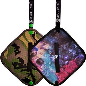 CIRCE CARE plasdoek: met zilver doordrenkte plasdoek voor vrouwen die buiten plassen, herbruikbare absorberende doekjes, milieuvriendelijk alternatief voor toiletpapier, oplossing voor urineren bij kamperen, wandelen (2 stuks Combi-Ruimte+Camo)