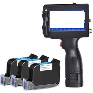 Draagbare etikettenprinter met datum- en tekstpatrooncoderingsmachine, inkt 12,7 mm in meerdere talen,Soepele werking(Printer and 3 ink)