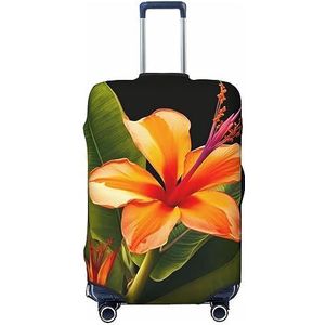 AdaNti Tropische bloemenprint Reizen Bagage Cover Elastische Wasbare Koffer Cover Bagage Protector Voor 18-32 Inch Bagage, Zwart, S