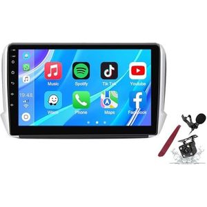 Android 14 Autoradio Sat Navi voor P-eugeot 2008(2013-2020) 9 Inch Touchscreen Multimedia Speler met Draadloze Carplay GPS Navigatie FM RDS Bluetooth 5G-WiFi SWC DSP,M600s