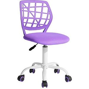 Fanilife Bureaustoel, verstelbaar, voor kinderen, bureaustoel, taak, draaistoel zonder armleuningen, kinderen, studie, stoel, paars
