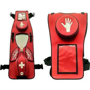 anti-verstikkingsapparaat, Verstikkingstraining Eerste Hulp Draagvest, Verstelbare Schouderbanden en Heupband for Verpleegkundigen Studenten Onderwijs Rood(Red)