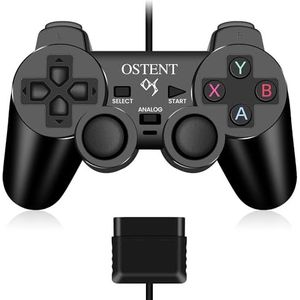 OSTENT Bedrade Analoge Controller Gamepad Joystick Joypad voor Sony Playstation PS2 PS1 PS One PSX Console Dual Shock Vibration Videogames