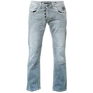 Rusty Neal Designer jeansbroek lichtgrijs, regular fit, stretch, elastisch, lichtgrijs, rechte maat 41, grijs, 38W x 32L