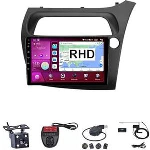 Android Double Din Car Stereo 9 Inch Touchscreen Autoradio Autotoebehoren Multimedia Stuurwielbediening met Navigatie Plug And Play Voor Honda Civic Hatchback 2006 2007-2011(M700S 4G+WIFI 8G+128G B)