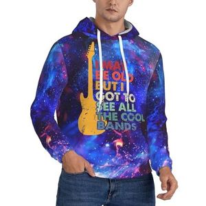 LFKVYZLC Band Lover Gitaar Grafische Hoodies voor Mannen, Fantasy Galaxy Hoodie Sweatshirt met Zakken Multi, Meerkleurig, XS